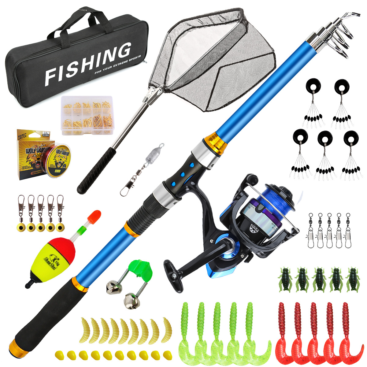 Juego de cañas de pescar teles - Fishing Rod Carbon Fiber reseña y precio